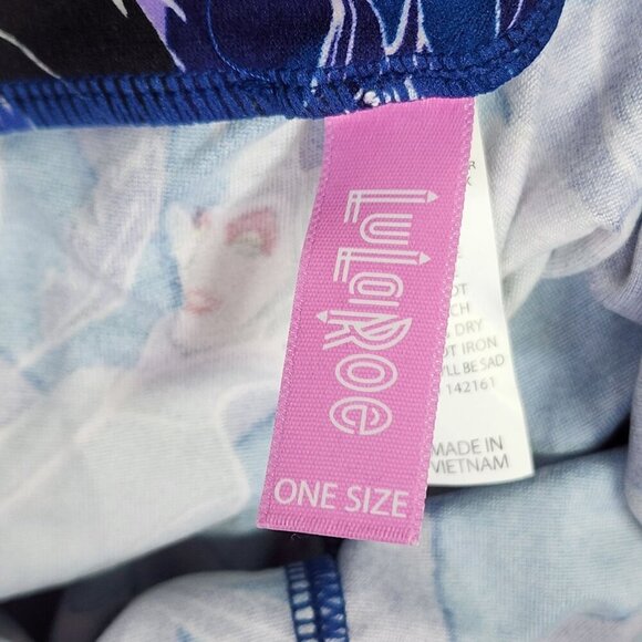 Disney Villains Blue Geometric Print LuLaRoe Leggings One Size - Picture 2 of 7